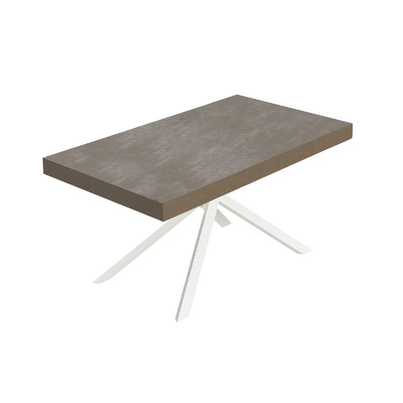 Itamoby Table Extensible Niket Gris Tourterelle 160/420X90 Cm Avec Pieds Blancs - beige 8050598058671_0