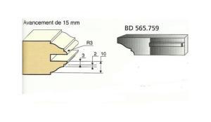 JEU DE 2 COUTEAUX PROFIL DOUCINE RUSTIQUE DESSUS