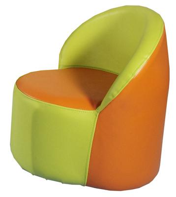 FAUTEUIL POUSSIN BICOLORE ANIS/ORANGE - MANUTAN COLLECTIVITÉS