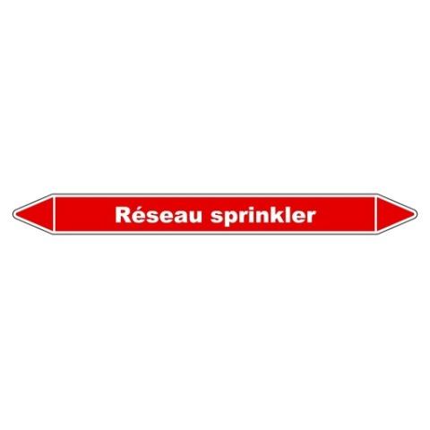 LOT DE 3 - MARQUEUR DE TUYAUTERIE - RÉSEAU SPRINKLER - VINYLE LAMINÉ 250 X 26 MM