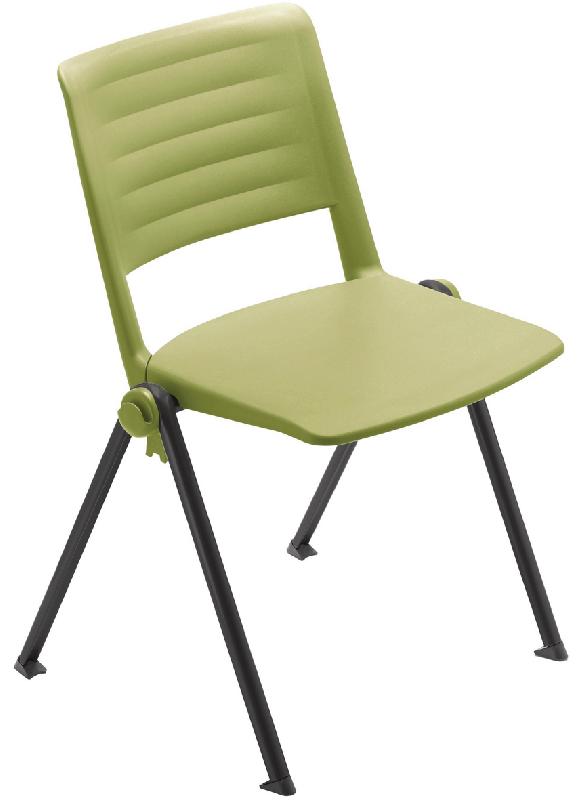 LOT DE 4 CHAISES MATCH PIÈTEMENT NOIR DOSSIER/ASSISE POLYPRO COLORIS VERT - MANUTAN COLLECTIVITÉS