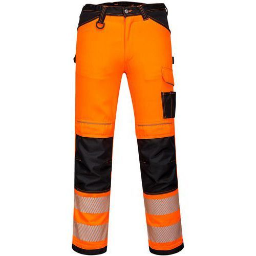 PANTALON PW3 HAUTE VISIBILITÉ WORK PW340 NOIR/ORANGE 34 - PORTWEST