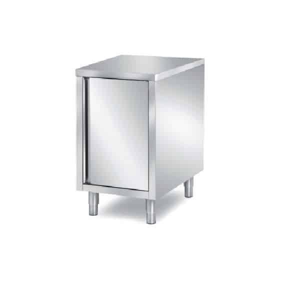 Meuble bas 1 porte battante doublée central L 600 x P 700 x H 850 mm_0