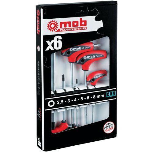MOB 1 JEU DE 6 CLÉ MÂLES EN T HEXAGONALES - MOB