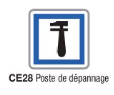 Panneau de signalisation d'indication type CE28 - Signalisation verticale de police - Formats de 350 à 1500 mm_0