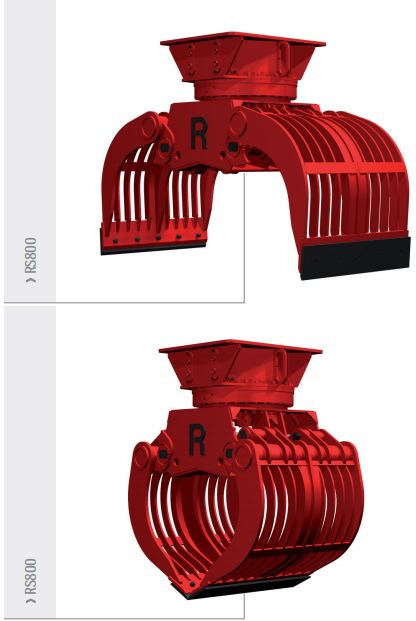 Pinces de tri et de démolition hydraulique RS800 Rozzi pour pelles de 13t à 35t - robustes et précises_0