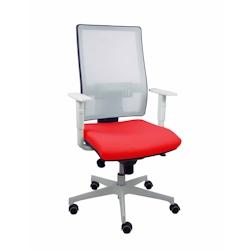 Piqueras y Crespo Silla Horna sincro malla blanca bali rojo brazos blancos base blanca ruedas parqué - rouge multi-matériau 10SM10B350B4BRP_0
