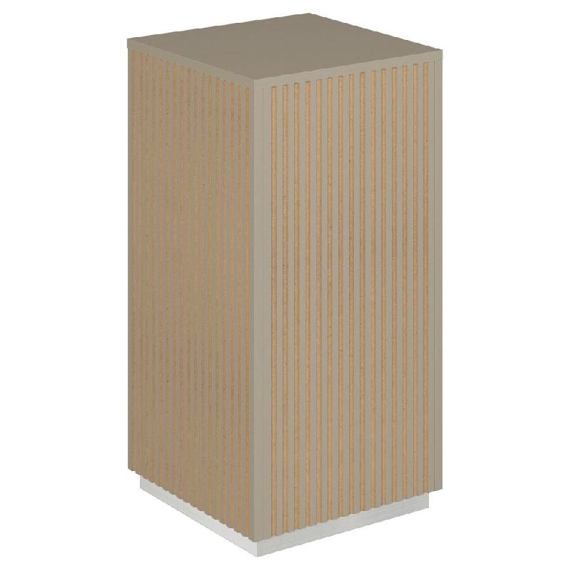 Podium 1 porte push-pull Vertigo T01 MDF naturel et taupe 45x45x90cm_0