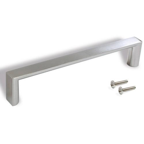 POIGNÉE DE MEUBLE FUJI - NICKEL SATINÉ - ENTRAXE 128 MM - 25 POIGNÉES EMUCA