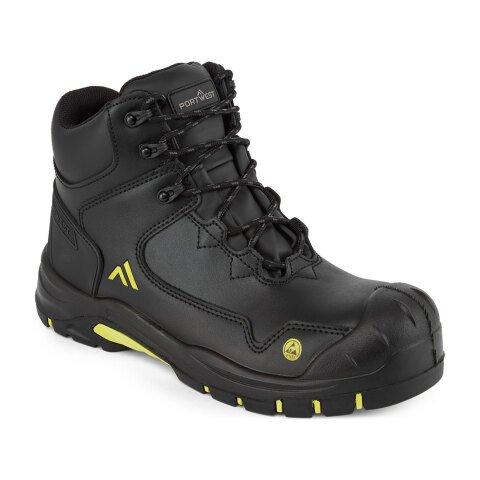 PORTWEST FC18 CHAUSSURE MONTANTE APEX S3S ESD HRO SR SC FO NOIR/JAUNE - TAILLE 36