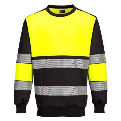 PORTWEST PW376 SWEAT-SHIRT PW3 H-VIS CLASS 1 JAUNE/NOIR - TAILLE 4XL