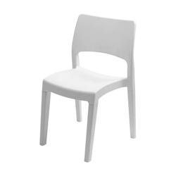 PROGARDEN Chaise PVC blanche Intérieur/extérieur empilable et démontable 50x51xH82cm PRO - blanc 8009271034754_0