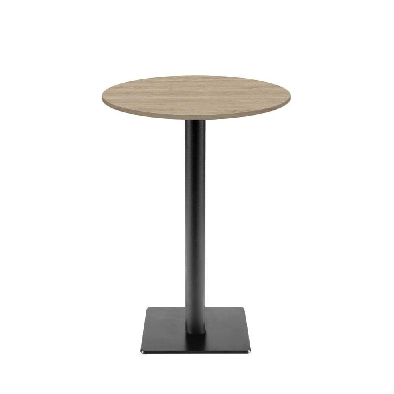 RestooTab - Mange-debout Milan T Ø50cm décor chêne quebec - marron fonte TB-MITFF-R50M-CH.QBC_0
