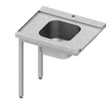 Table de changement (g) 1-bac sans étagère basse pour lave-vaisselle STALGAST sur 2 pieds 800x670x870  à monter - 954777080_0