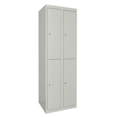 Vestiaire monobloc 2 colonnes 4 cases  larg. 300 mm,  gris RAL 7035_0