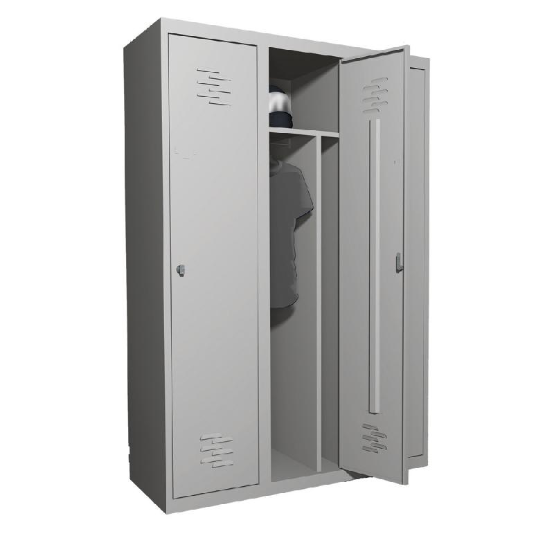 VESTIAIRE  MONOBLOC PRIMO INDUSTRIE SALISSANTE 3 CASES GRIS RAL 7035