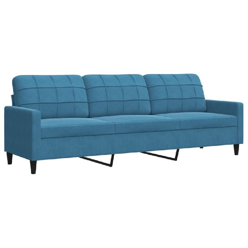 VidaXL Canapé à 3 places Bleu 210 cm Velours Modèle Pervonia - 4007653_0