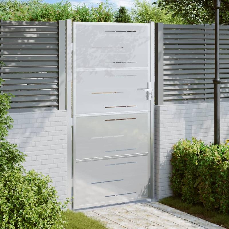 Vidaxl portail de jardin 100x180 cm acier inoxydable 376484_0