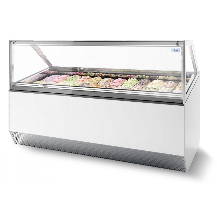 Vitrine à glace 18 bacs de 5 l vitre droite - marque ISA millenium - italie - 7295.0050_0