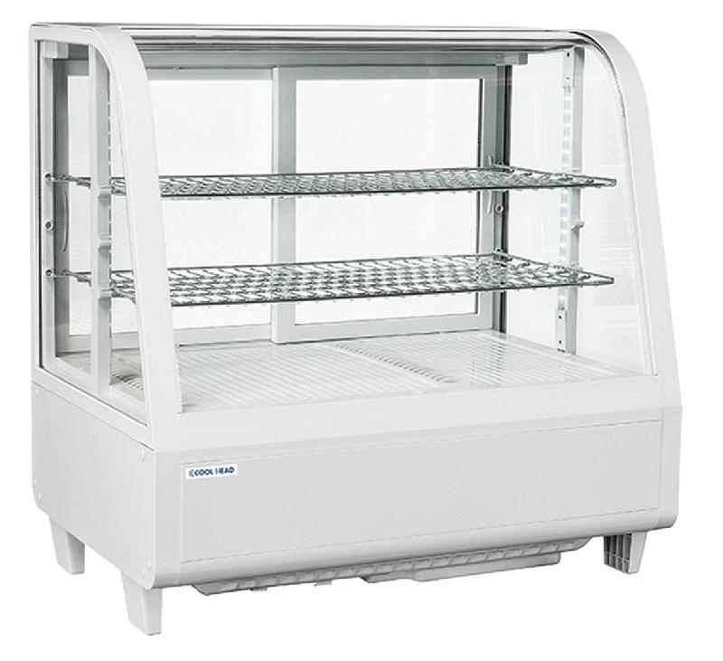 Vitrine de comptoir réfrigérée cadre blanc vitre incurvée 100l - RC 100W - CH_0