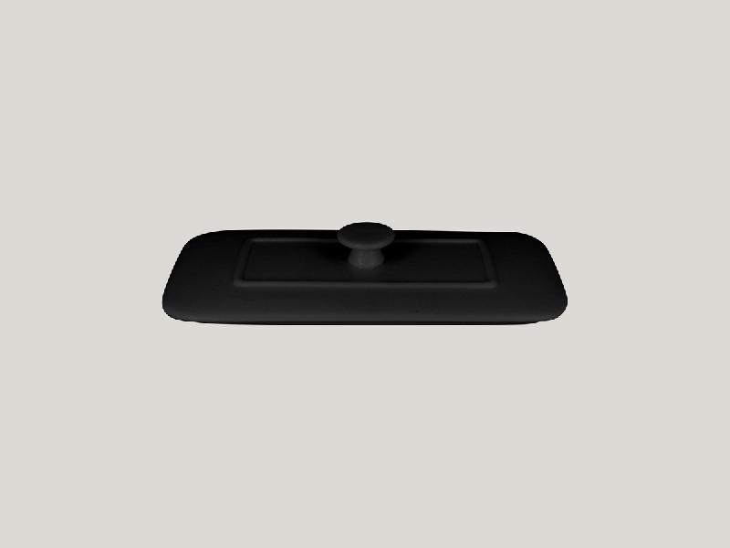 COUVERCLE POUR TERRINE RECTANGULAIRE NOIR PORCELAINE 20X10 CM CHEFS FUSION RAK