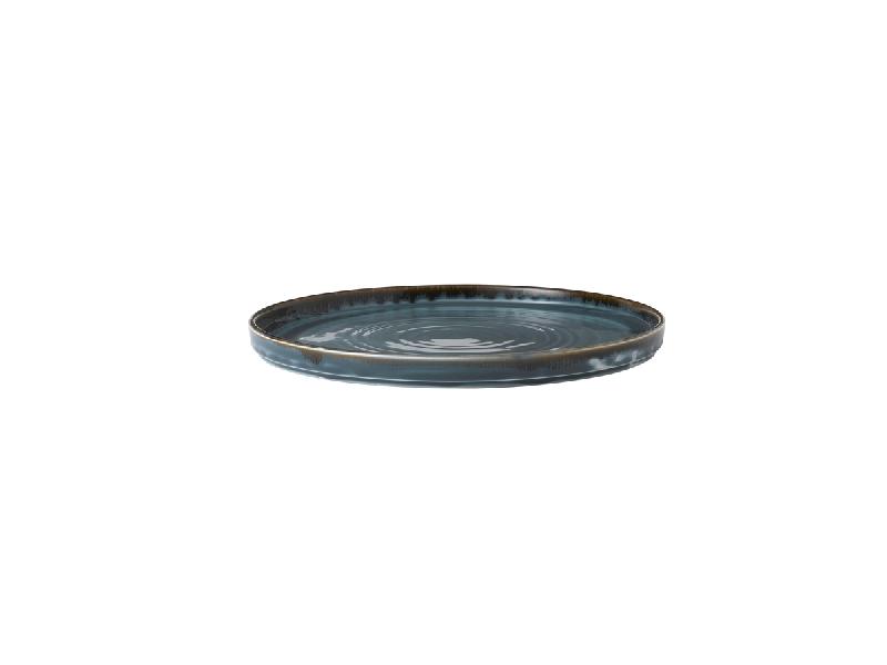 ASSIETTE PLATE ROND BLEU PORCELAINE Ø 21 CM HARVEST DUDSON