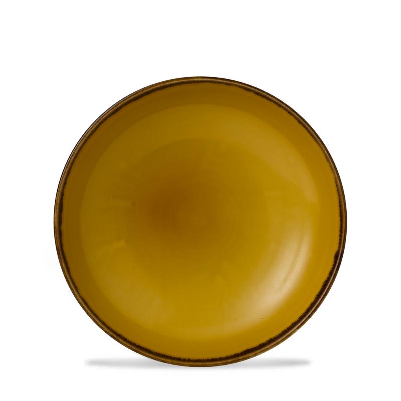 ASSIETTE COUPE CREUSE ROND JAUNE PORCELAINE Ø 24,8 CM HARVEST DUDSON