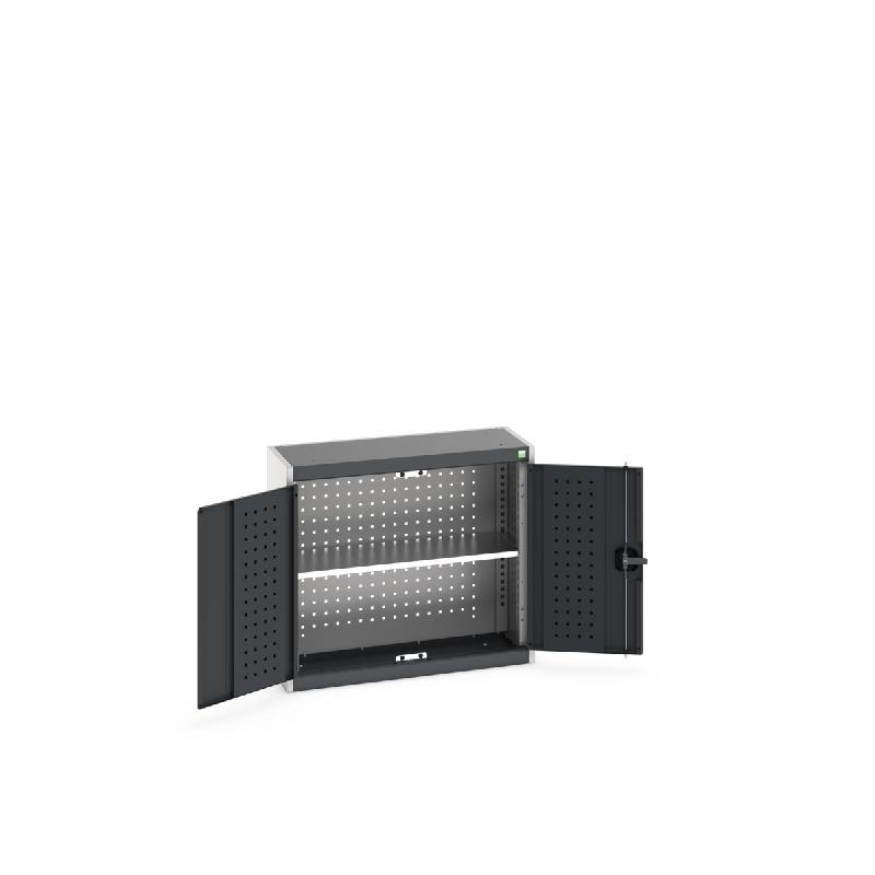 Armoire murale Perfo Cubio - fond perfo, 1 tablette, acier renforcé, 800x325x700mm_0