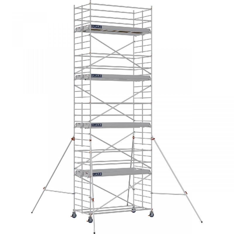 Échafaudage roulant aluminium DOCKER 150 version lisses - Hauteur de travail : 9,90 m - DUARIB - 7230080_0