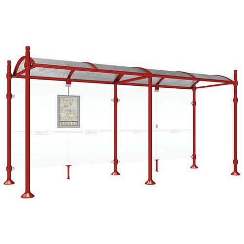 ABRI BUS PROVINCE 5 M SANS BARDAGES LATÉRAUX CITY ROUGE 3004 - PROCITY