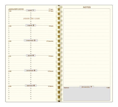 AGENDA EXACOMPTA ESPACE 16 S CLASSIQUE SEMAINIER - ANNÉE 2026 - 9 X 16 CM NOIR