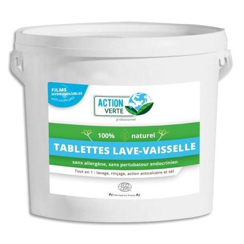Action verte - Seau de 160 tablettes hydrosolubles lave-vaisselle - Cycle long - Nettoie, rince et anticalcaire_0
