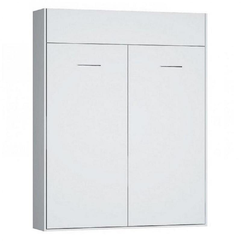 Armoire lit escamotable Dynamo blanc mat - ouverture assistée et pieds automatiques - couchage 160x200 cm_0