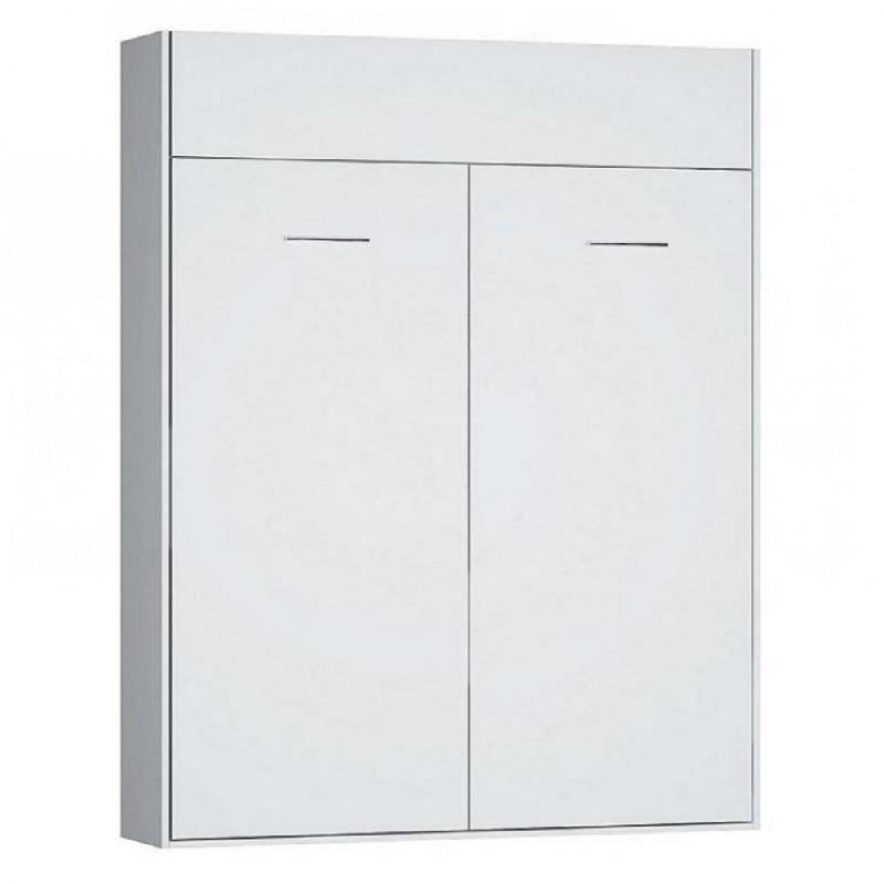 ARMOIRE LIT ESCAMOTABLE DYNAMO BLANC MAT OUVERTURE ASSISTÉE ET PIED AUTOMATIQUE, COUCHAGE 160*200 CM_0