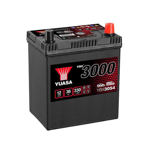 Batterie voiture Yuasa YBX3054 - 12V 36Ah - 330A CCA - Borne japonaise - Prête à l'emploi_0