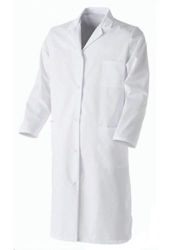 Blouse chimie homme - blanche 100% coton traité SANFOR - résistante et anti-rétrécissement_0