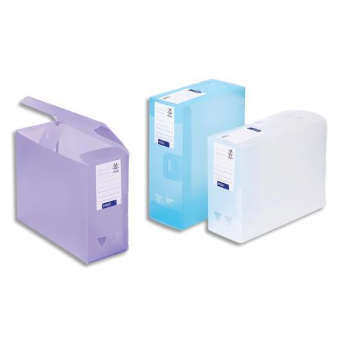 BOÎTE DE CLASSEMENT VIQUEL MAXIDOC PROPYSOFT, EN POLYPROPYLENE 12/10E, DOS 12CM, COLORIS ASSORTIS PASTEL