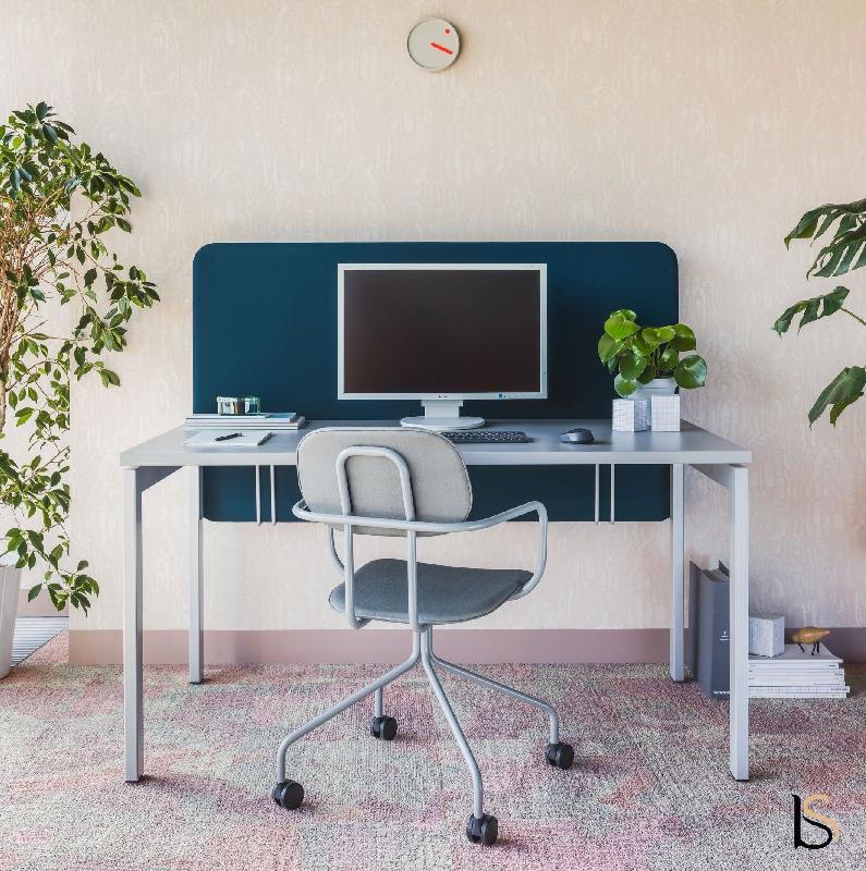 Bureau rectangulaire OGI U - MDD - Aluminium satiné, 120 x 70 cm, Non_0
