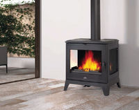 Poêle à bois Bury - 9 et 14 kW - Flamme verte 5 étoiles - Garantie 7 ans - Fonte avec 3 façades vitrées_0