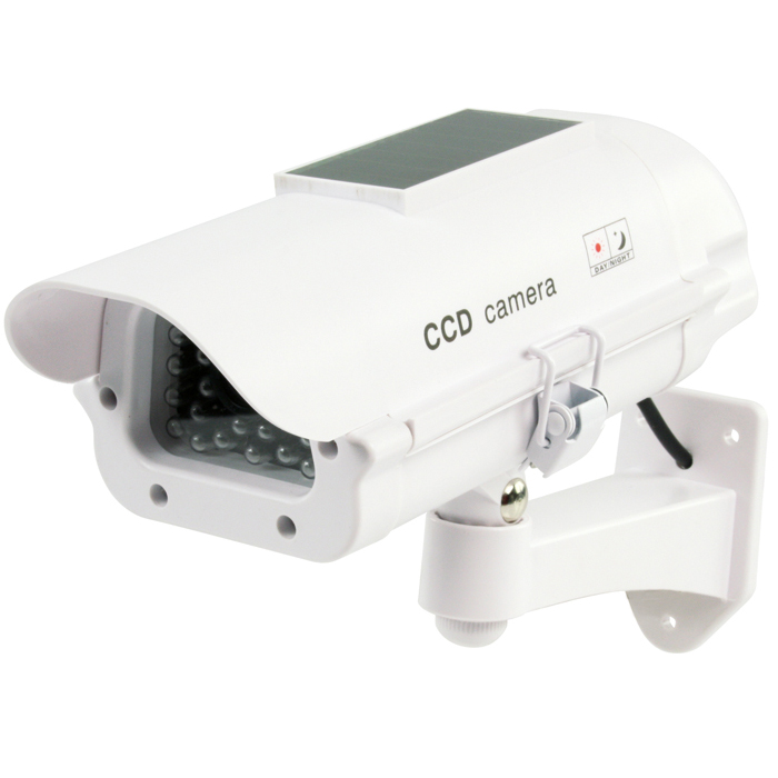 Caméra CCTV factice extérieure - énergie solaire - Dummy 70 avec LED clignotante_0