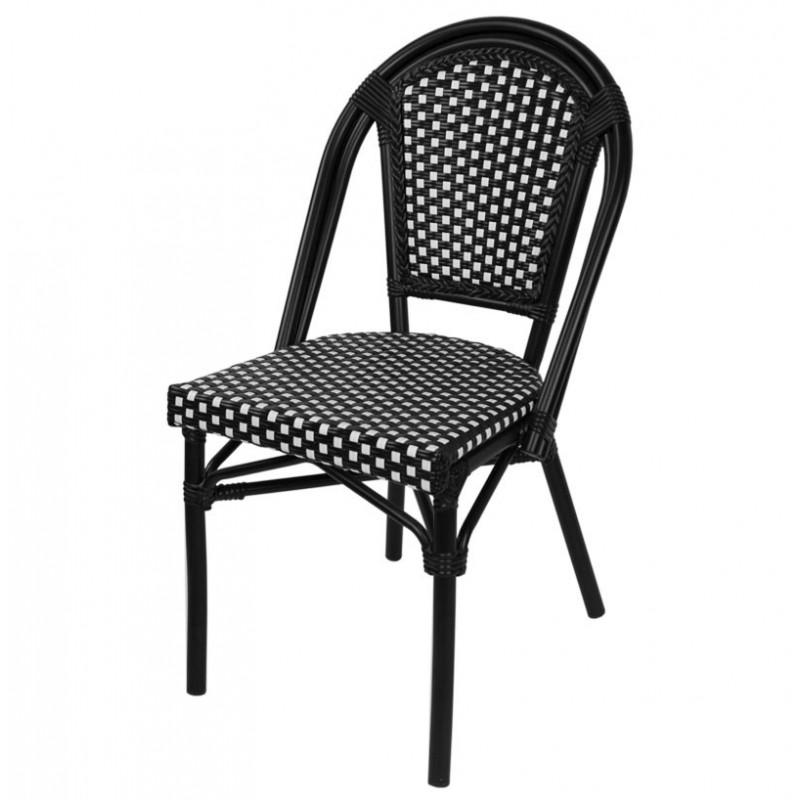 CHAISE DE JARDIN  - ASPECT BAMBOU - NOIR PROFESSIONNEL_0