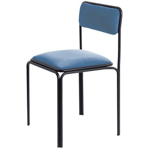 CHAISES BISTROT ASSISE VELOURS BLEU - MEET BY PAPERFLOW