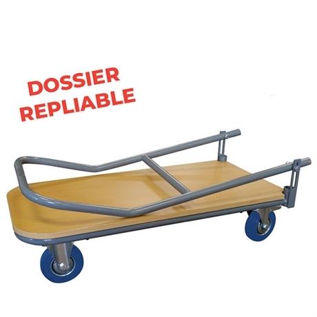 Chariot plateau bois dossier fixe ou repliable capacité 250 kg TOD2_0