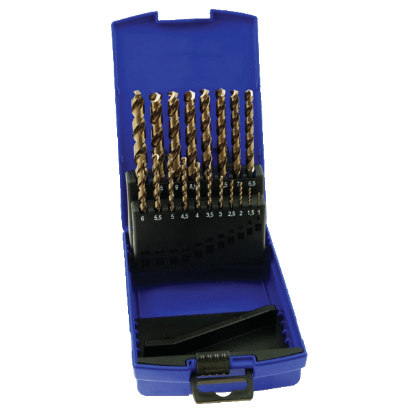 COFFRET DE 19 FORETS COBALT COURT À 3 MÉPLATS DIN338 GOUJURE PARABOLIQUE ASTRAFLY - OTELO