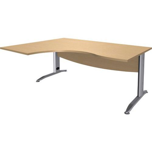 COMPACT ASYMÉTRIQUE ALMA 180X80 RET GAUCHE 120X60 HÊTRE/ALU - SIMMOB
