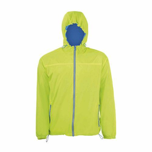 COUPE-VENT DOUBLÉ EN NYLON LIME FLUO/ROYAL