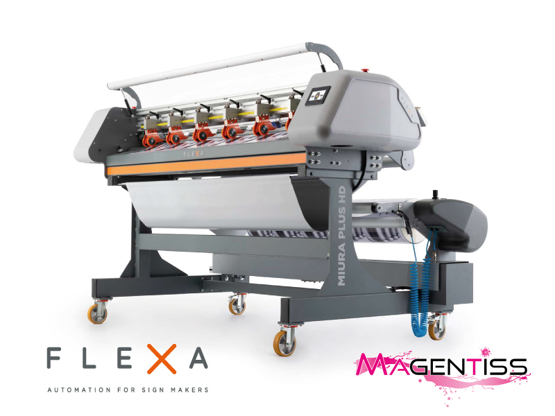Coupeuse XY automatique électrique Flexa MIURA PLUS HD - lames rotatives - rouleaux jusqu'à 200 kg et 1 650 mm_0