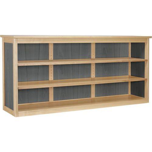 CRÉDENCE 2 ÉTAGÈRES P/ BUFFET PARADY 3 PORTES NATUREL /ANTHRACITE - SUNSET CREATION