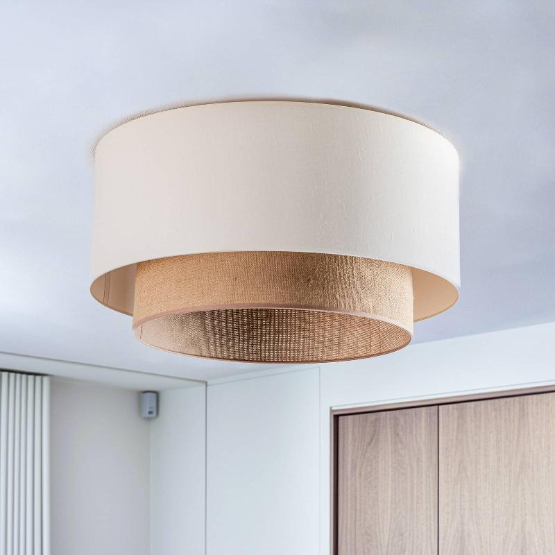 DUOLLA PLAFONNIER BOHO, Ø 60 CM, ÉCRU/JUTE