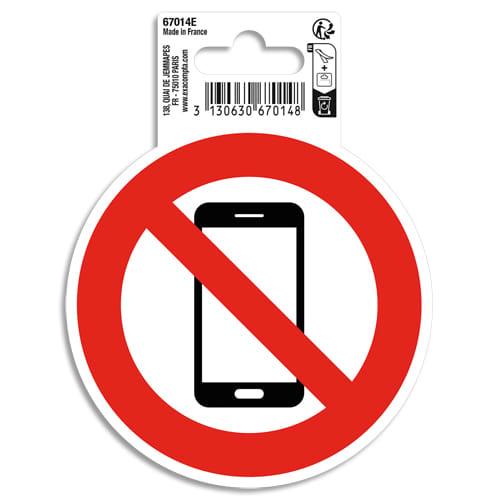 Exacompta - Panneau PVC adhésif antidérapant - Téléphone mobile interdit - 10 cm - Réf. 67014E_0